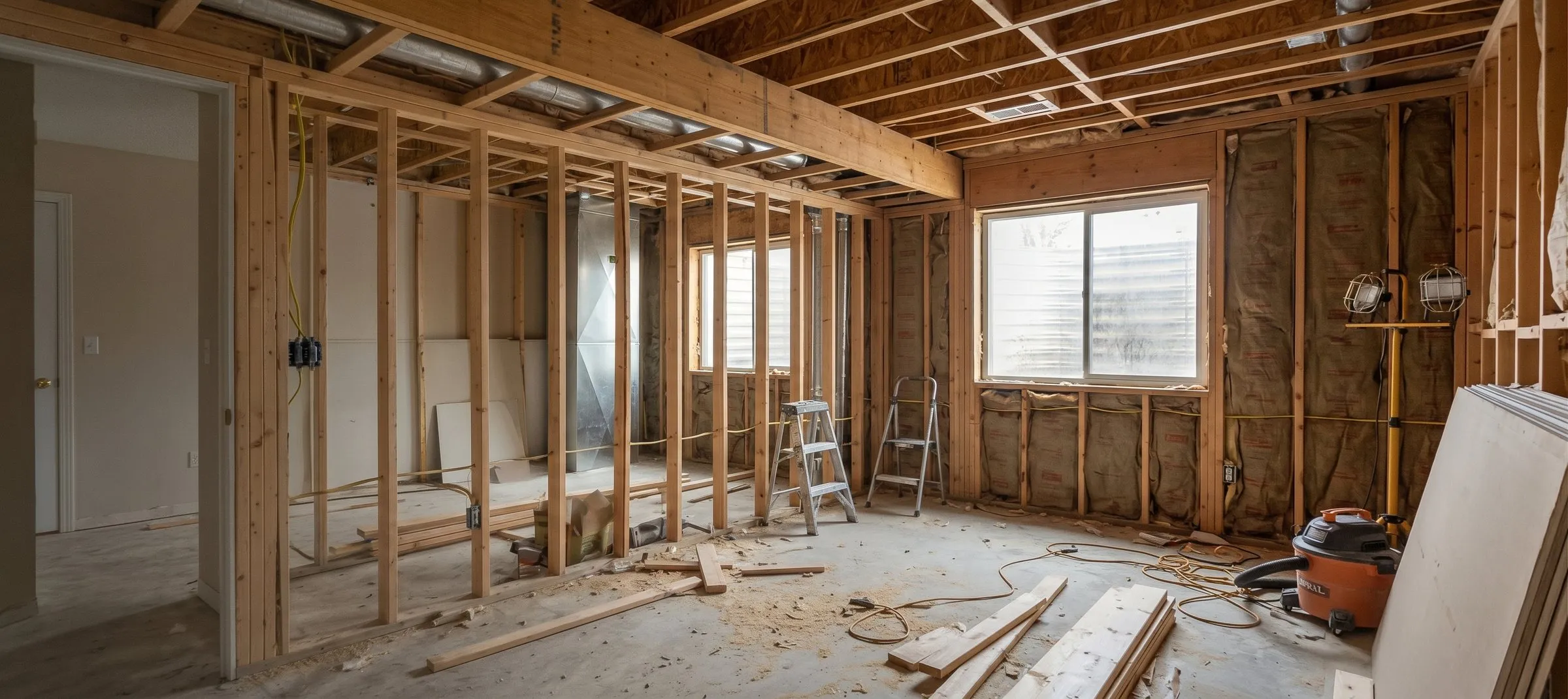 Basement at the framing stage (illustration)